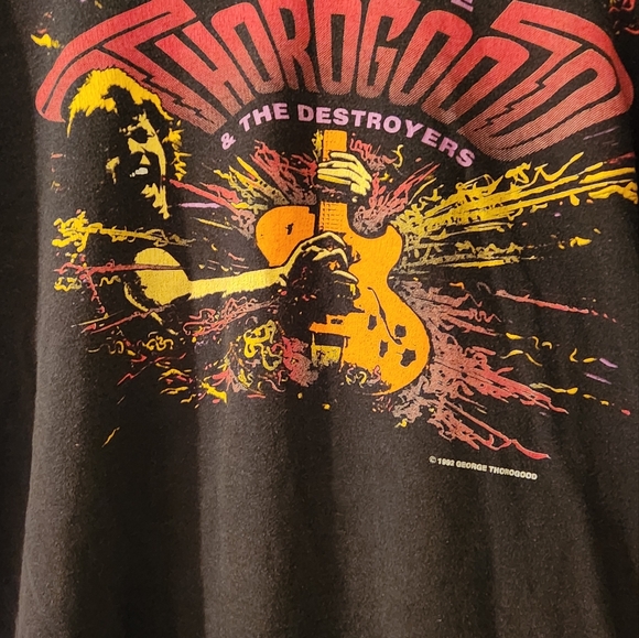 Vintage, 1992. George Thorogood Concert T-Shirt, XL, black, short-sleeved, - Picture 3 of 6